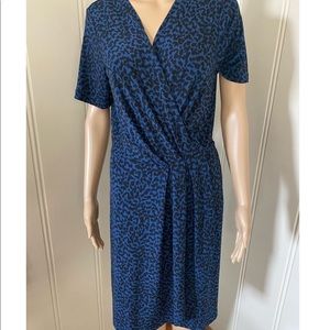 Banana Republic Blue Animal Print Wrap Dress